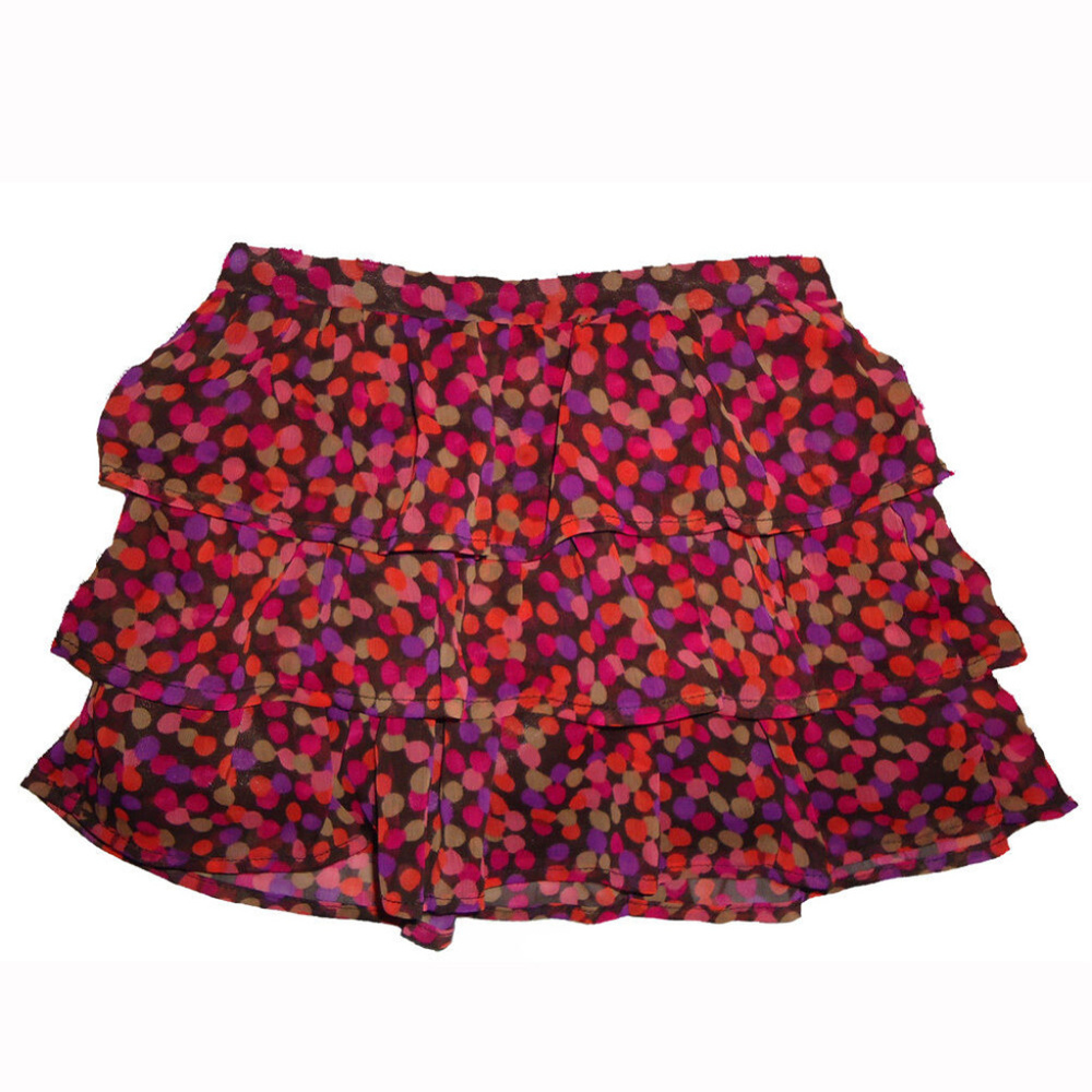 Baby Gap NWT Brown Chiffon Polka Dot Ruffle Layer Skirt 12-18 Months